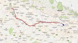 APRS track- Gurgaon to Gopalganj