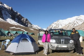 Camping at sub zero temperature at Sarchu