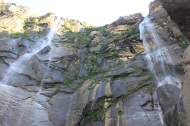 Two waterfalls at great heights enroute to Kishtwar